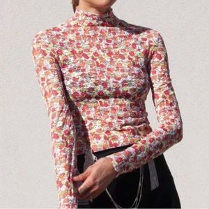 Collina Strada strawberry mesh top